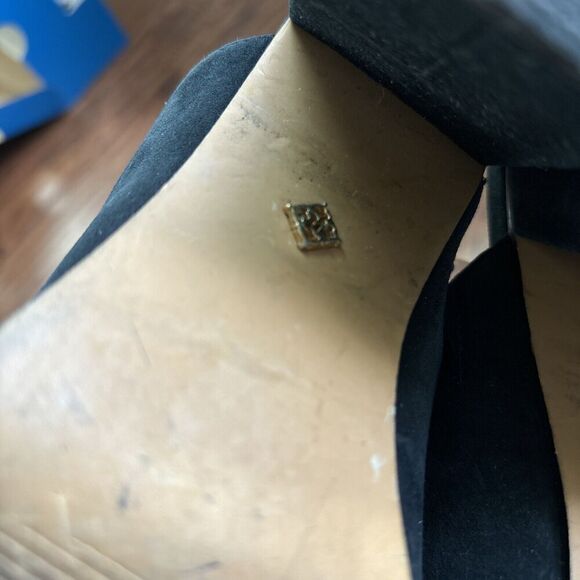 Nanette Nanette Lepore Women Marsha Mule Embellished Heels 8.5 Black Peep Toe - Picture 8 of 11